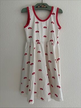 Monica + Andy Sleeveless Crab Print Twirl Dress Size 8 White and Red Girly